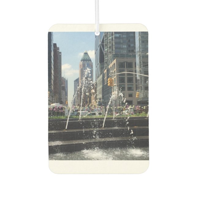 Columbus Circle New York City NYC Water Fountain Car Air Freshener (Front)