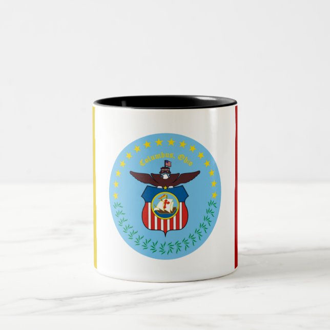 Columbus city flag Two-Tone coffee mug (Center)
