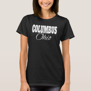 Columbus City White Text T-Shirt