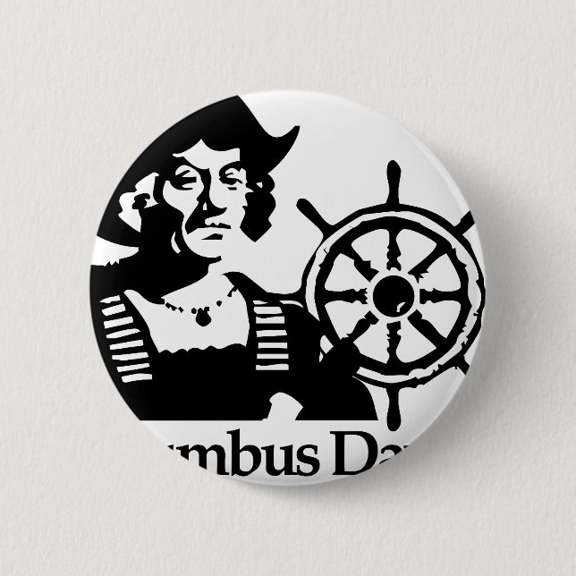 Columbus Day 6 Cm Round Badge (Front)