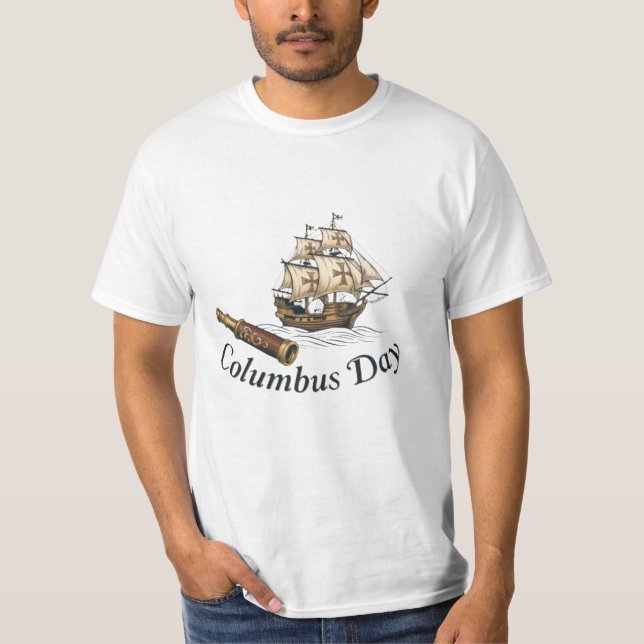 Columbus Day Adventure Ship T-Shirt (Front)