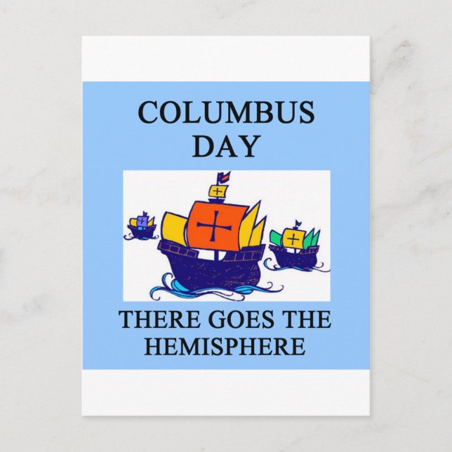 COLUMBUS day indian joke Postcard (Front)