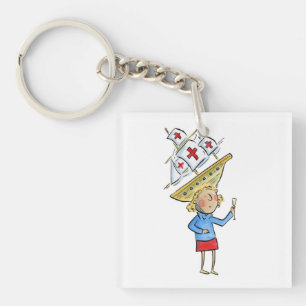 Columbus Day Key Ring
