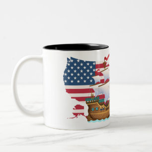 Columbus Day Two-Tone Coffee Mug