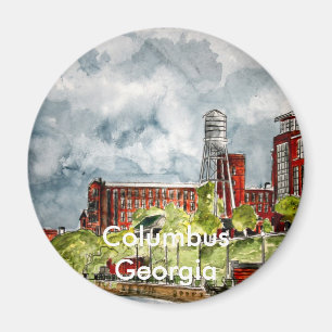 columbus ga georgia riverwalk river walk art, C... Magnet