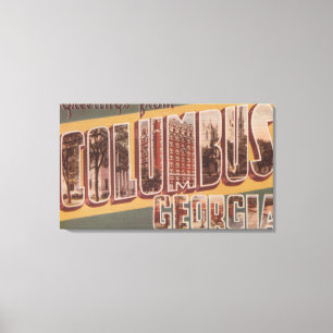 Columbus, Georgia - Large Letter Scenes 2 Canvas Print