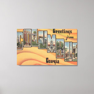 Columbus, Georgia - Large Letter Scenes Canvas Print