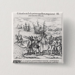 Columbus in What Was First Called India 15 Cm Square Badge