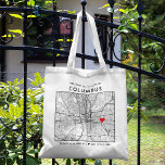 Columbus Love Locator | City Map Wedding Welcome Tote Bag<br><div class="desc">A fun tote bag for a wedding or any other occasion taking place in the beautiful city of Columbus, Ohio. This tote features an overhead map of the city centre inside a black-bordered box framer. On the top sits a short welcome greeting and the name of the city. On the...</div>