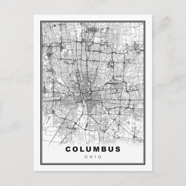 Columbus Map Postcard (Front)