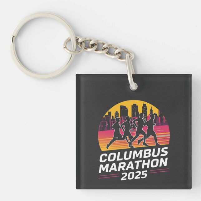 Columbus Marathon 2025 silhouette  Key Ring (Front)