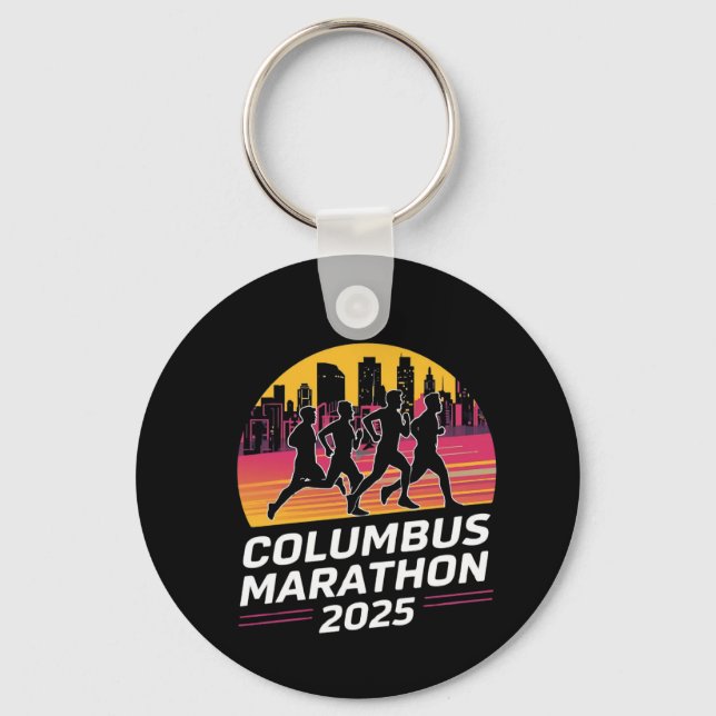 Columbus Marathon 2025 silhouette  Key Ring (Front)