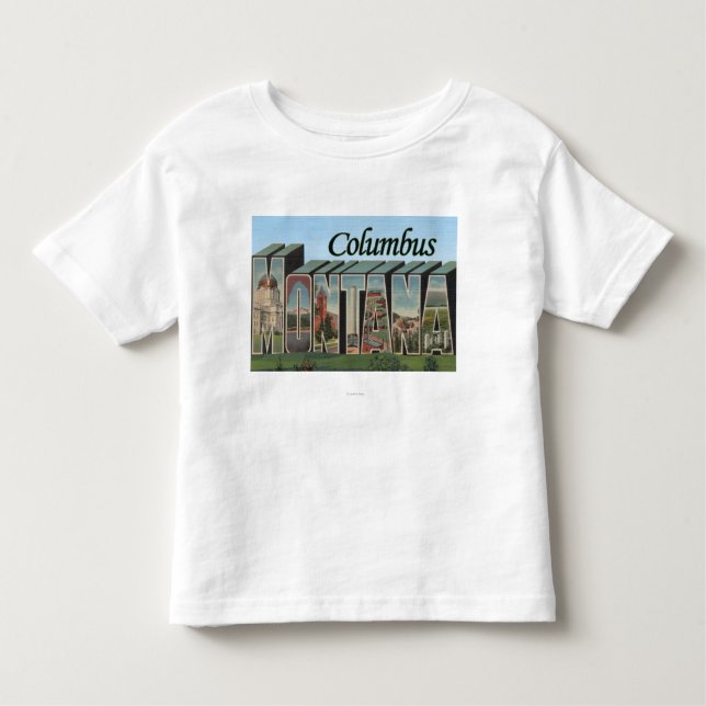 Columbus, Montana - Large Letter Scenes Toddler T-Shirt (Front)