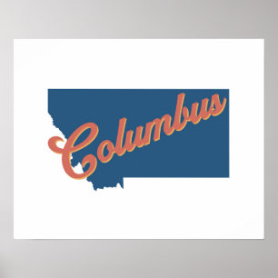Columbus, Montana state print