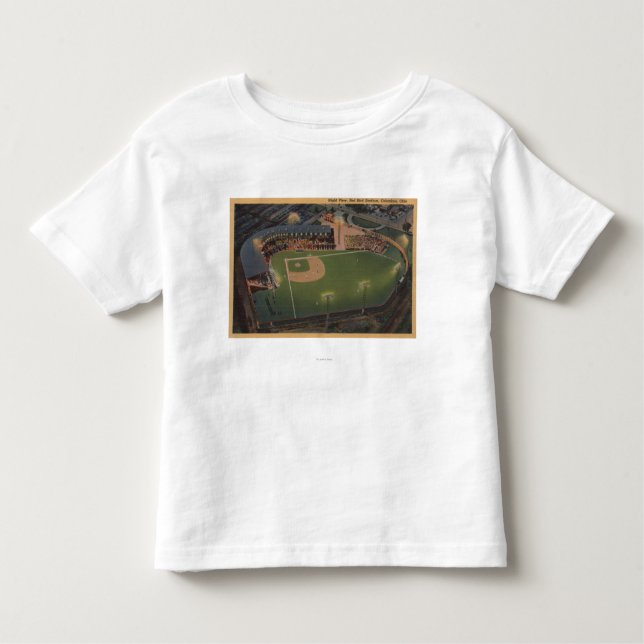 Columbus, OH - Aerial of Red Bird Baseball Toddler T-Shirt (Front)
