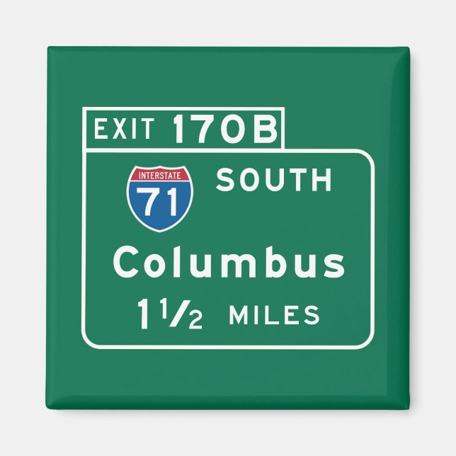 Columbus, OH Road Sign Magnet (Front)