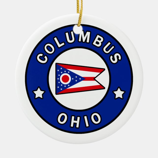 Columbus Ohio Ceramic Tree Decoration (Front)