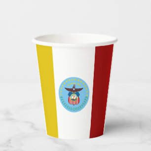 Columbus (Ohio) city flag paper cups