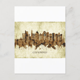 Columbus Ohio Cityscape Holiday Postcard