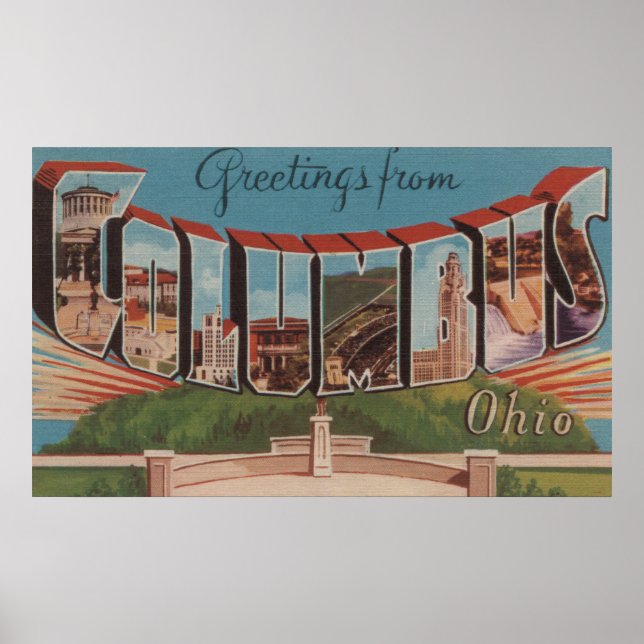 Columbus, Ohio - Large Letter Scenes 2 Poster (Front)
