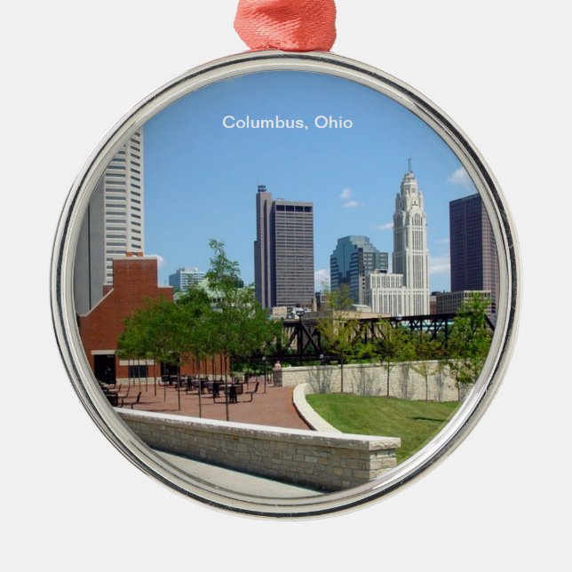 Columbus, Ohio Metal Tree Decoration (Front)