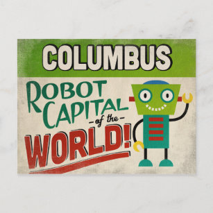 Columbus Ohio Robot - Funny Vintage Postcard