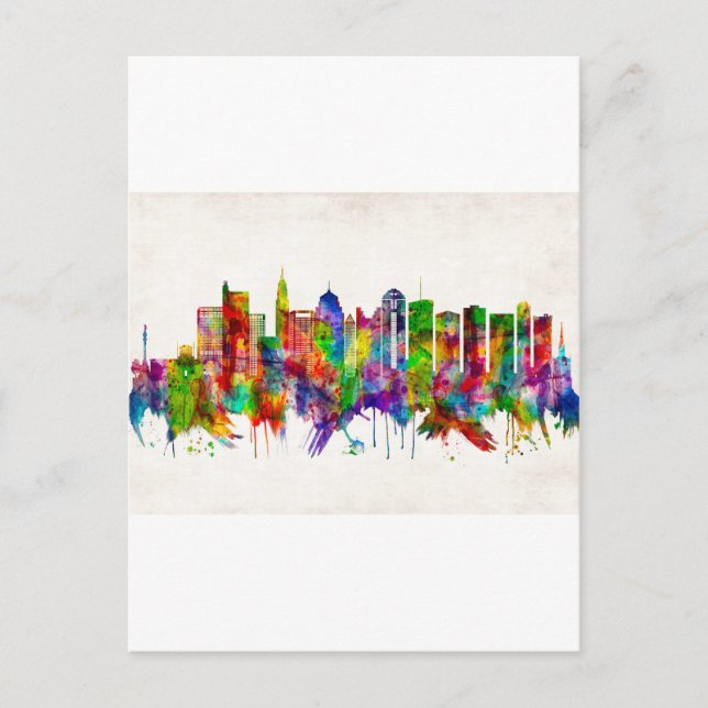 Columbus Ohio skyline Invitation Postcard (Front)