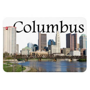 Columbus Ohio skyline with Columbus in the Sky Magnet