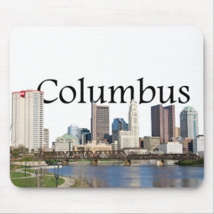 Columbus Ohio Skyline with Columbus in the Sky Mouse Pad