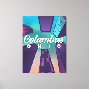 Columbus Ohio skyscraper travel poster print. Canvas Print