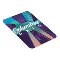 Columbus Ohio skyscraper travel poster print.