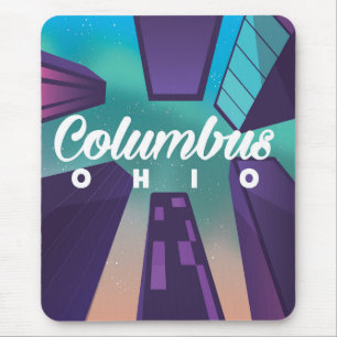 Columbus Ohio skyscraper travel poster print. Mouse Pad