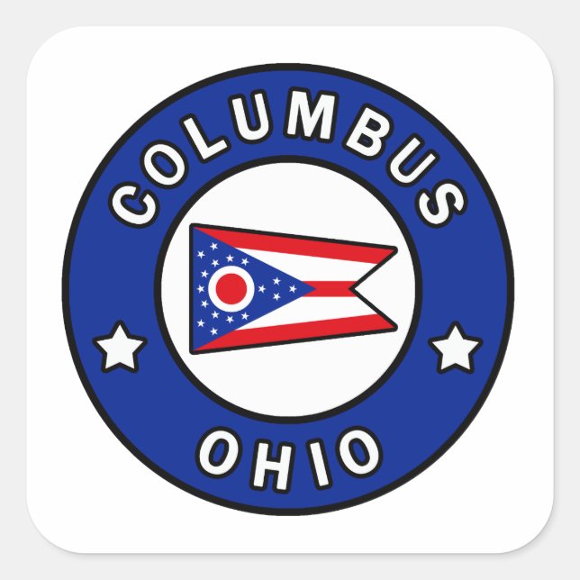 Columbus Ohio Square Sticker (Front)