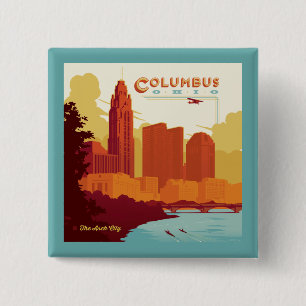 Columbus Ohio   The Arch City 15 Cm Square Badge