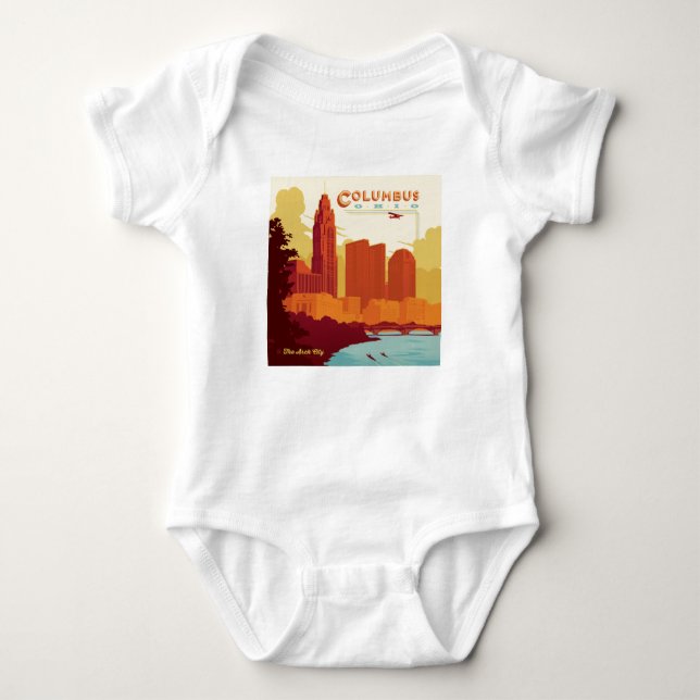 Columbus Ohio | The Arch City Baby Bodysuit (Front)