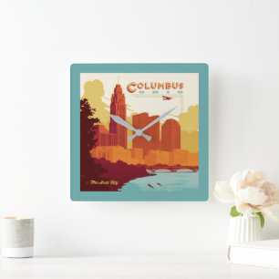 Columbus Ohio The Arch City Square Wall Clock