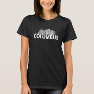 Columbus Ohio USA City Skyline Silhouette Outline  T-Shirt