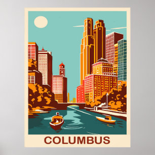 Columbus, Scioto River, Ohio, Travel  Poster
