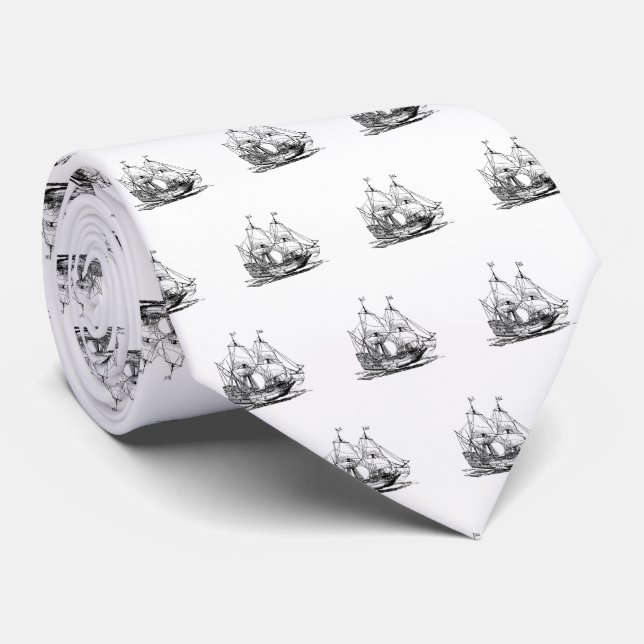 Columbus Ship Maritime Tie (Rolled)