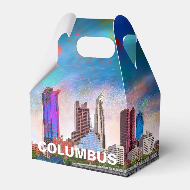 Columbus Skyline Abstract Art Favour Box (Front Side)