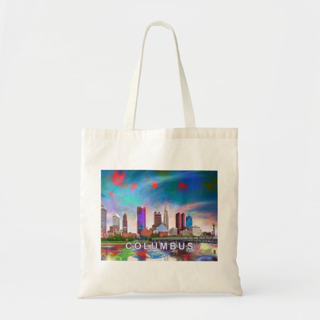 Columbus Skyline Abstract Art Tote Bag (Front)