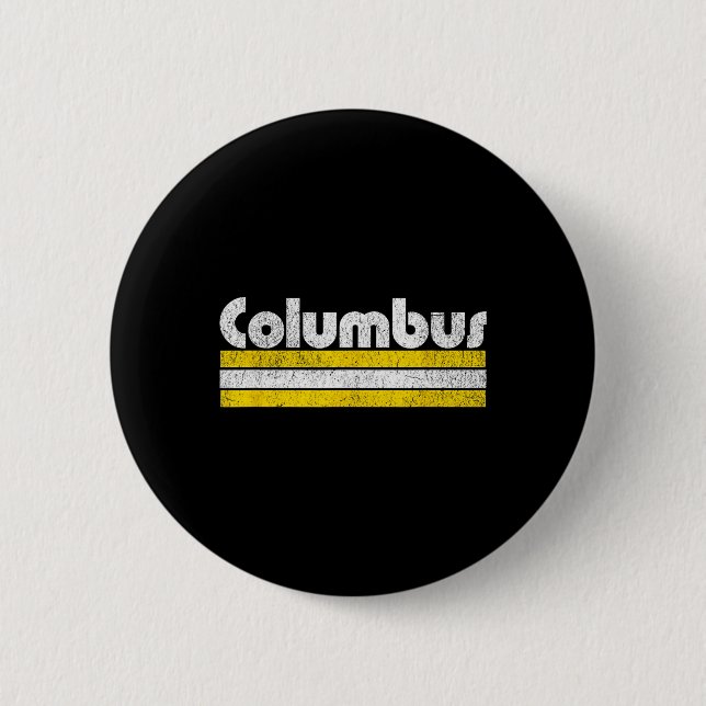 Columbus Soccer Vintage City  6 Cm Round Badge (Front)