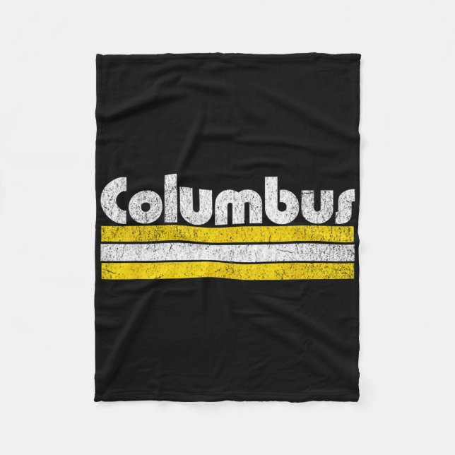 Columbus Soccer Vintage City  Fleece Blanket (Front)
