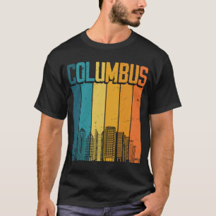 Columbus USA Retro Vintage Sunset Skyline Columbus T-Shirt