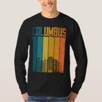 Columbus USA Retro Vintage Sunset Skyline Columbus