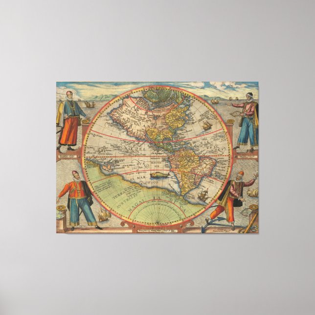 Columbus Vespucci Magellan Pizzaro Tissue Paper Po Canvas Print (Front)