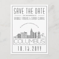 Columbus Wedding Deco Skyline Save the Date