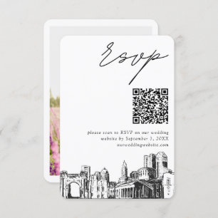 Columbus Wedding Modern RSVP QR Code Enclosure Card