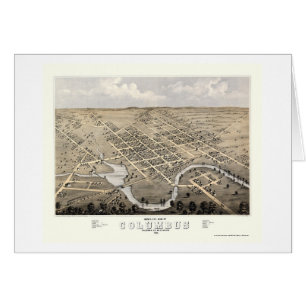 Columbus, WI Panoramic Map - 1868