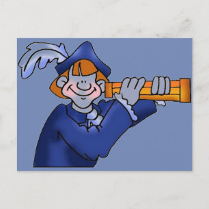 Columbus with Spyglass Postcard